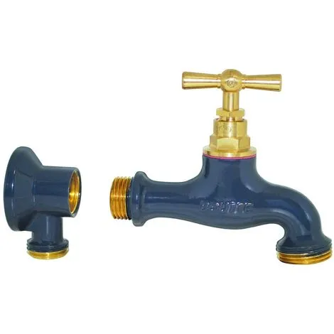 BOUTTé Robinet D'extérieur Et Applique Assortie En Laiton Ardoise - Ardoise 1 BOUTTé Robinet D'extérieur Et Applique Assortie En Laiton Ardoise - Ardoise