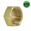 BOUTTé Lot De 10 Bouchons Laiton Femelle à Visser Pour Tube Cuivre - Dimensions: 12x17