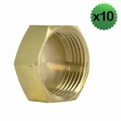 BOUTTé Lot De 10 Bouchons Laiton Femelle à Visser Pour Tube Cuivre - Dimensions: 12x17