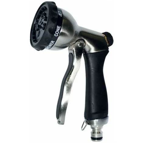 BOUTTé Pistolet Arrosage Lavage Métal Brossé Rapide Pomme 7 Jets BOUTTE 1 BOUTTé Pistolet Arrosage Lavage Métal Brossé Rapide Pomme 7 Jets BOUTTE