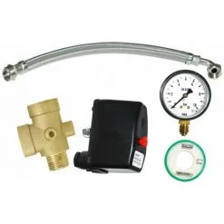 BOUTTé Kit Complet De Raccordement De Réservoir BOUTTE: Raccord 5 Voies + Pressostat + Manomètre + Flexible + Ruban
